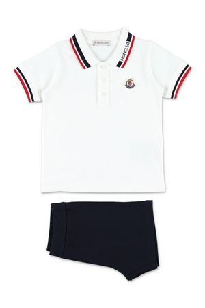 Set con orlo tricolore in piquet di cotone MONCLER KIDS | L19518M000158496FF07